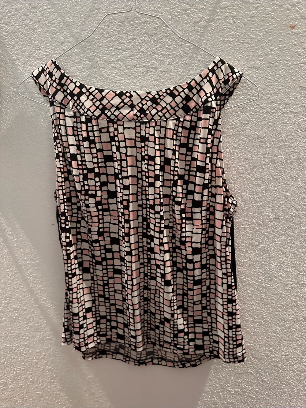 Calvin Klein Black & Blush Geometric Sleeveless Camisole
